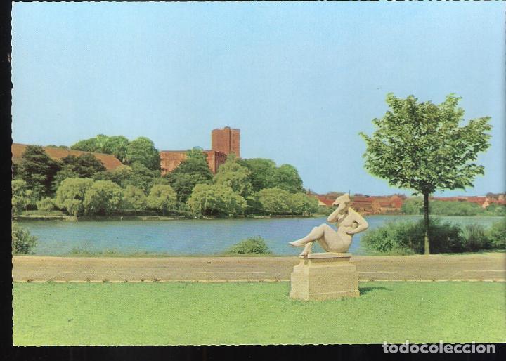 Cartoline: Kolding. Partie vom Schlosssee, Fechada en 1964. Koldinghus. Dinamarca.