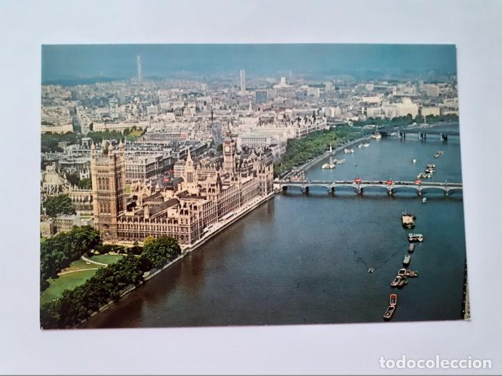 Postais: POSTAL - VISTA A&Eacute;REA DEL R&Iacute;O T&Aacute;MESIS Y LAS CASAS DEL PARLAMENTO DE LONDRES - S/C