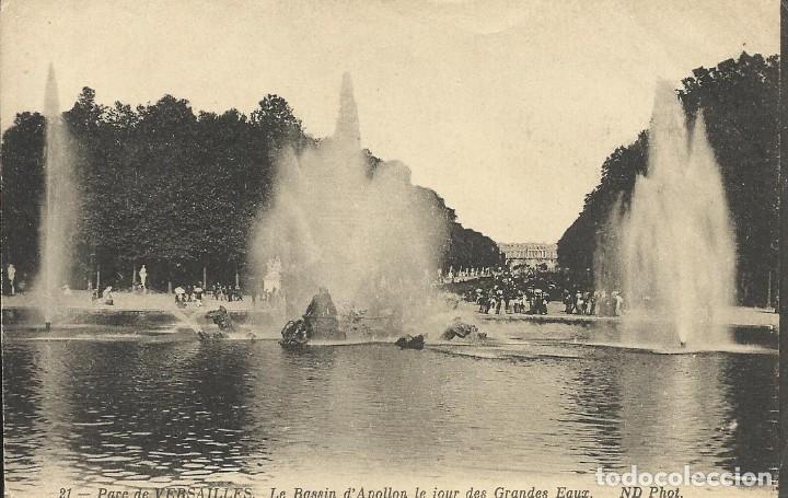 Postkarten: Francia. 21. Parc de Versailles. Le Bassin d'Apollon le jour des Grandes Eaux. N. D. 9x14 cm. Postal