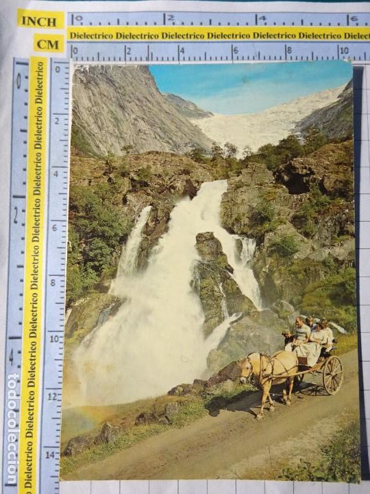 Postcards: POSTAL DE NORUEGA. EXCURSI&Oacute;N CARRETA CABALLO CATARATAS BRIKSDALEN. 3570