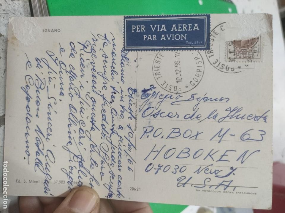 Postales: Postal TRIESTE 1966 Circulada a estado pegada - Foto 2