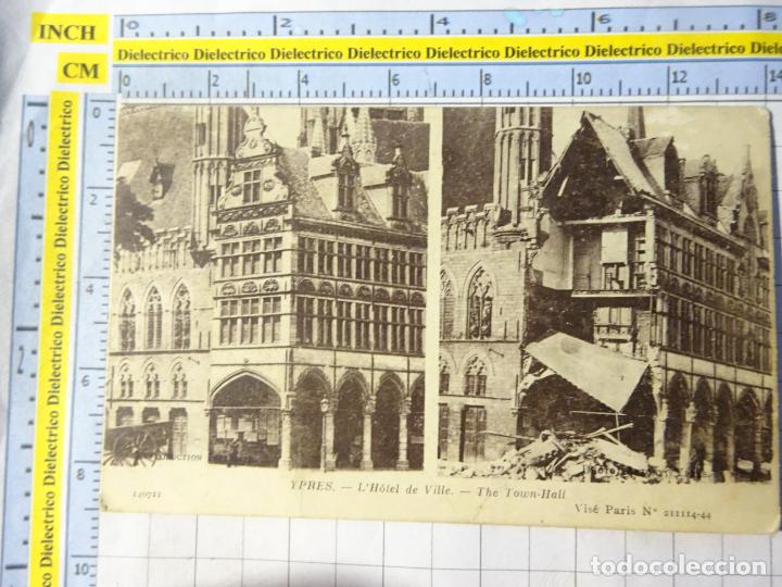 Postales: ANTIGUA POSTAL DE B&Eacute;LGICA. YPRES BOMBARDEOS PRIMERA GUERRA MUNDIAL AYUNTAMIENTO. 1228