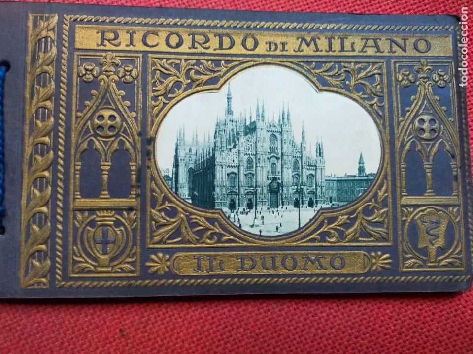 Postkarten: Ricordo di Milano. Il Duomo / Recuerdo de Mil&aacute;n. &Aacute;lbum block librito de 18 postales. c. 1923