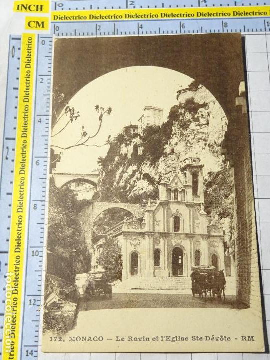 Cartoline: ANTIGUA POSTAL DE M&Oacute;NACO, MONTECARLO. LE RAVIN ET L'EGLISE STE DEVOTE. 1368
