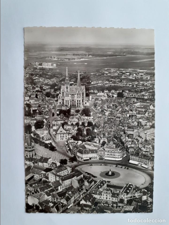 Postais: POSTAL - FRANCIA - CHARTRES - CATEDRAL - VISTA A&Eacute;REA - S/C