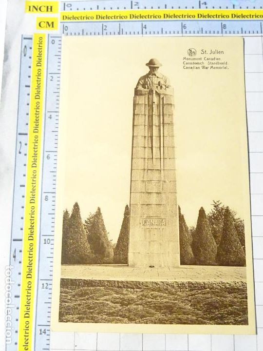 Cartoline: ANTIGUA POSTAL DE B&Eacute;LGICA. ST JULIEN MEMORIAL SOLDADOS CANAD&Aacute; PRIMERA GUERRA MUNDIAL 1507