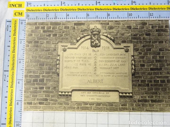 Cartes Postales: ANTIGUA POSTAL DE B&Eacute;LGICA. PLACA HEROES PRIMERA GUERRA MUNDIAL. 1914 1918. 1511