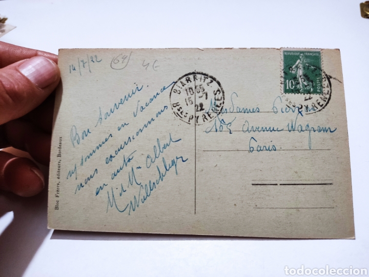 Postales: Postal antigua Biarritz playa - Foto 2