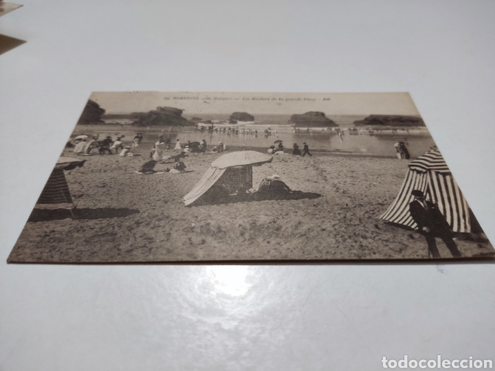 Postales: Postal antigua Biarritz playa - Foto 1