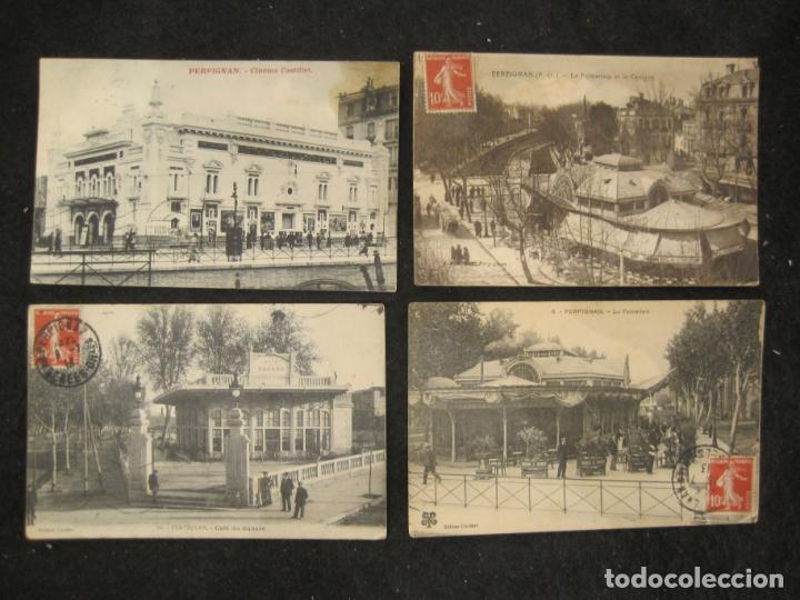 Postales: PERPIGNAN-COLECCION DE 4 POSTALES ANTIGUAS-CINEMA-CAFE ...ETC-VER FOTOS-(89.876)