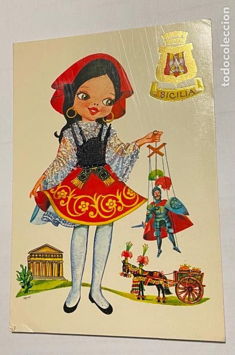 Postales: POSTAL SICILIA Bordada - Foto 1