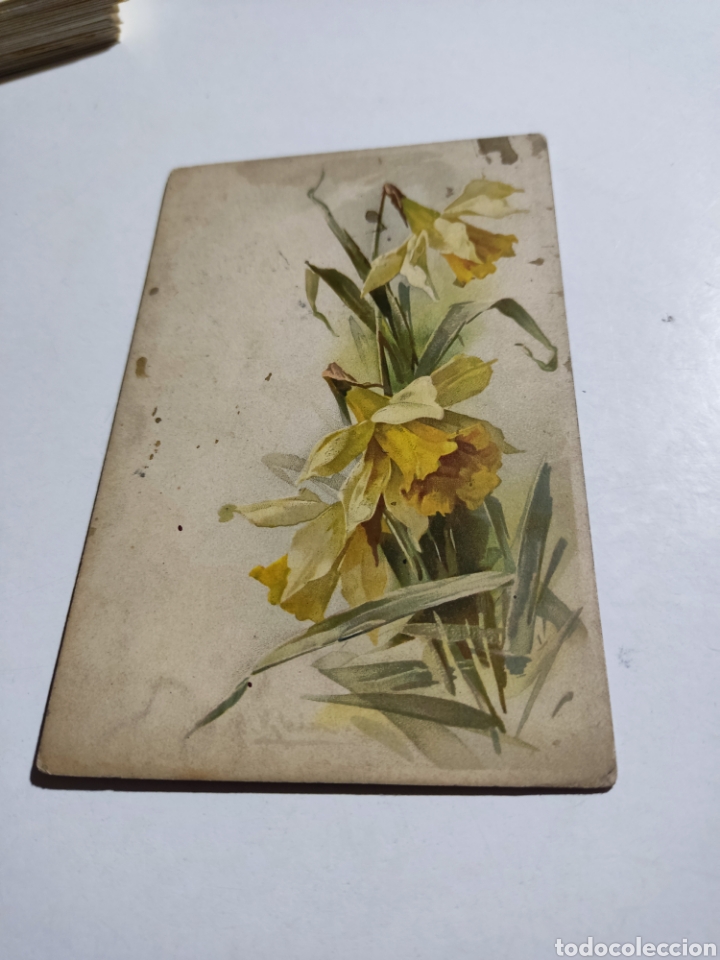 Postais: Postal antigua Francia flores