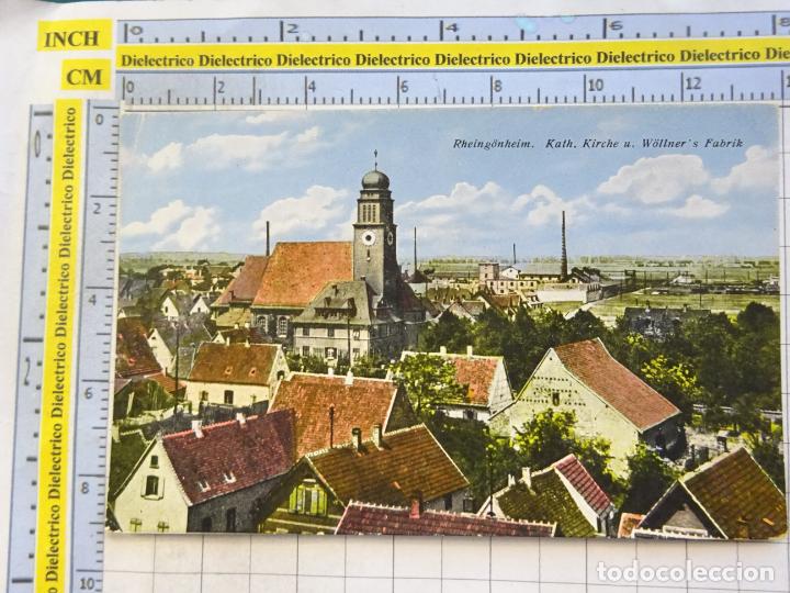 Cartoline: ANTIGUA POSTAL DE ALEMANIA. RHEING&Ouml;NHEIM. KATH. KIRCHE UND W&Ouml;LLNER'S FABRIK. 1765
