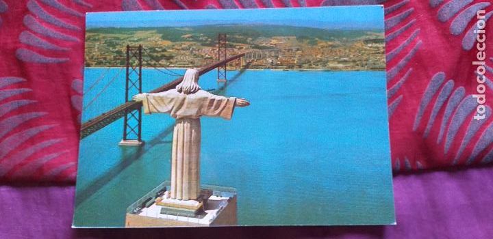 Cartoline: PORTUGAL-V49-ESCRITA-LISBOA-VISTA DO CRISTO-REI