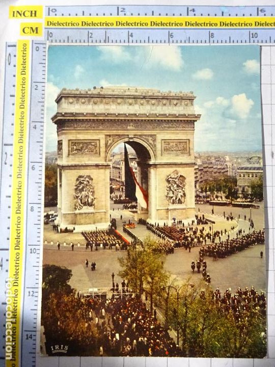 Postales: POSTAL DE FRANCIA. PARIS ARCO DEL TRIUNFO, DESFILE MILITAR GUARDIA DE LA REP&Uacute;BLICA. 1789