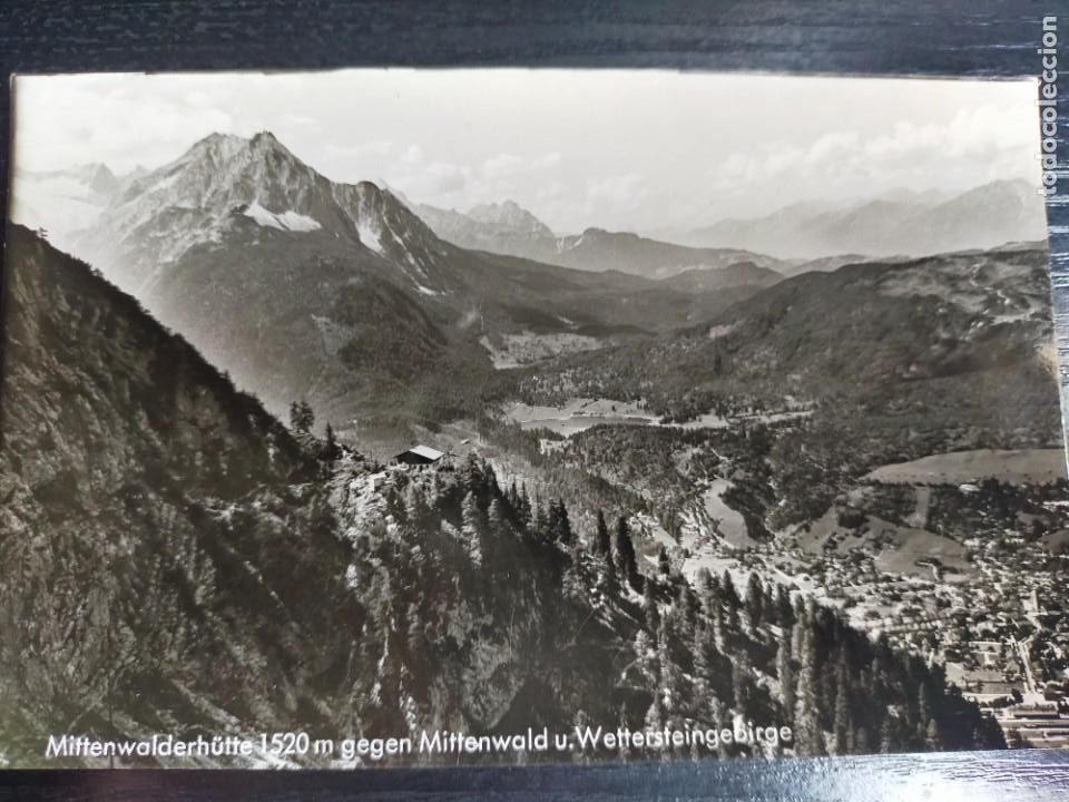 Postales: Mittenwalderh&uuml;tte 1520 m gegen Mittenwald u. Wettersteingebirge. Alemania. / Postal sin circular