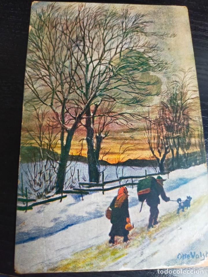 Postales: Paisaje invernal. Brevkort. Alemania. / Postal sin circular 1907