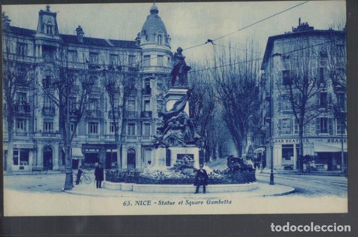 Postales: Nice. Statue et Square Gambetta. Francia. / Sin circular - Foto 1