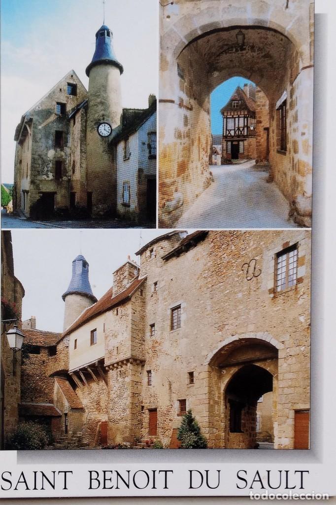 Postales: POSTAL CIRCULADA SAINT BENOIT DU SAULT- FRANCIA- ARQUITECTURA