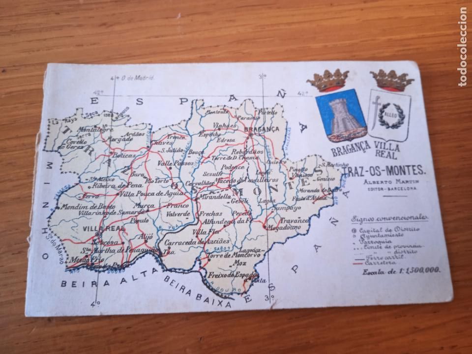 Postales: Traz-Os-Montes, Portugal. Mapa
