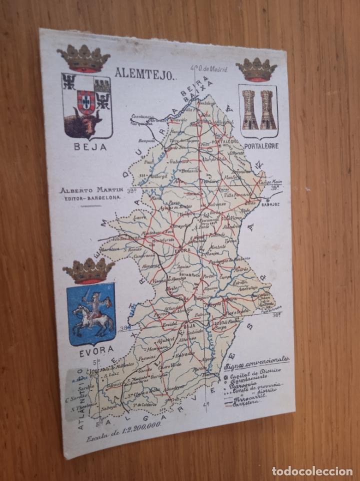 Postales: Alemtejo, Portugal. Mapa