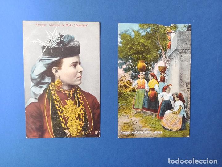 Postales: 2 Originales y antiguas postales de Portugal. Costumbres. Costumes do Minho.
