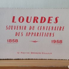 Postales: BLOC LIBRITO CON 10 POSTALES:. LOURDES. CENTENAIRE DES APPARITIONS 1858 - 1958. Lote 347497383
