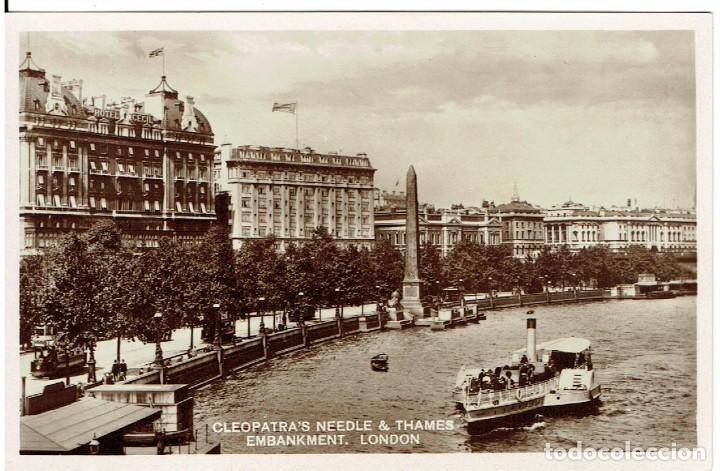 Postkarten: POSTAL ANTIGUA, LONDON, CLEOPATR'S NEEDLE & THAMES, EMBANKMENT, SIN CIRCULAR