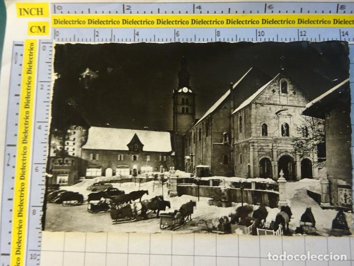 Postales: ANTIGUA POSTAL DE FRANCIA. MEGEVE LA PLACE LA NUIT TRINEOS CABALLOS. 1510