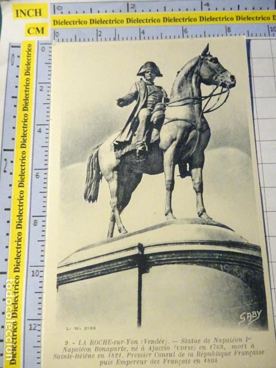 Postales: ANTIGUA POSTAL DE FRANCIA. LA ROCHE SUR YON ESTATUA NAPOLE&Oacute;N I. 559