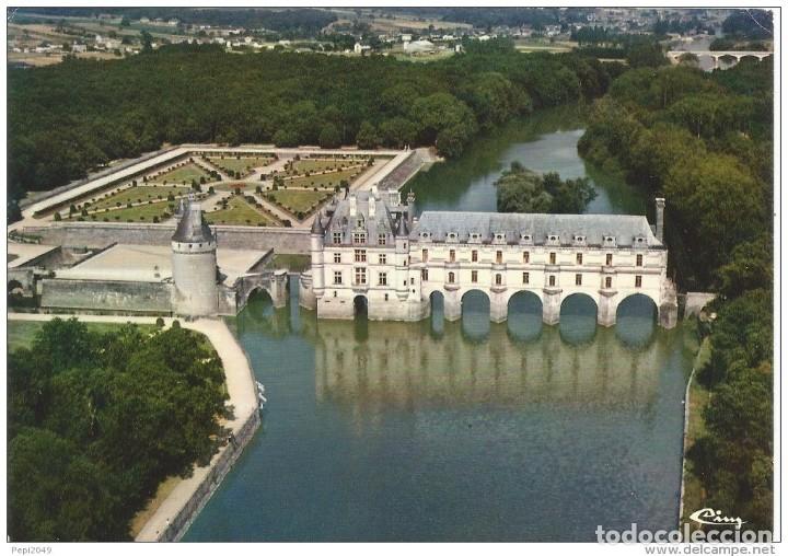 Postales: *** PR525 - POSTAL - CHENONCEAUX - VUE AERIENNE - LE CHATEAU, FA&Ccedil;ADA OUEST