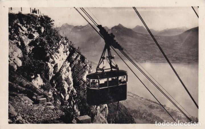 Postkarten: 111 Annecy - T&eacute;l&eacute;f&eacute;rique de Veyrier-du-Lac Cabine arrivant &agrave; la Gare sup&eacute;rieure