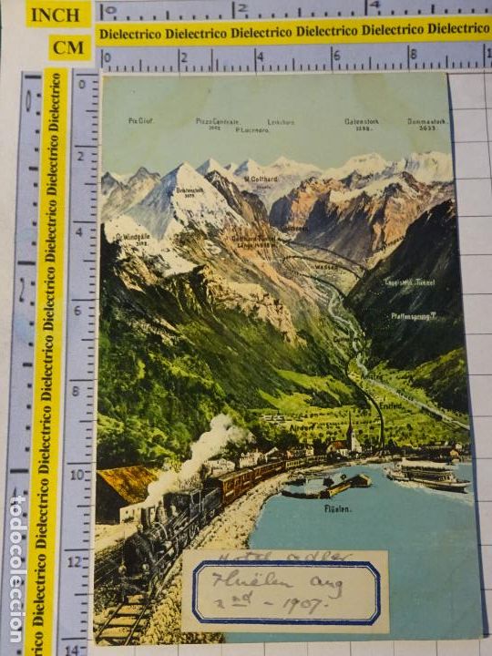 Cartes Postales: ANTIGUA POSTAL DE SUIZA. TREN FERROCARRIL EN FL&Uuml;ELEN. 215