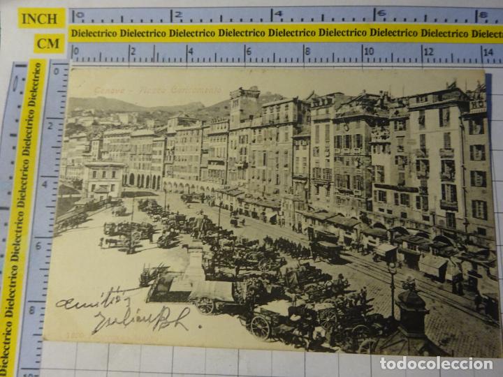 Cartes Postales: ANTIGUA POSTAL DE ITALIA. SIGLO XIX - 1905. GENOVA PIAZZA CARICAMENTO. 444