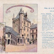 Postales: DIJON - LA RUE FRANÇOIS RUDE - ANCIEN PALAIS DES DUCS DE BOURGOGNE / LES PASTILLES VALDA