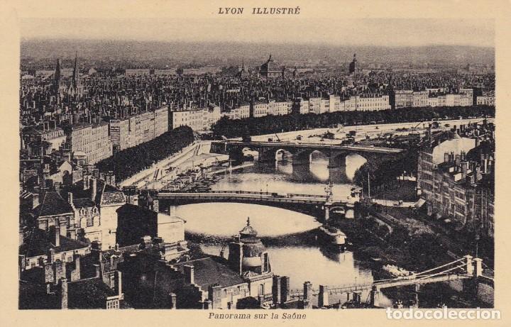 Postales: Lyon Illustr&eacute; - Panorama sur la Sa&ocirc;ne - Foto 1
