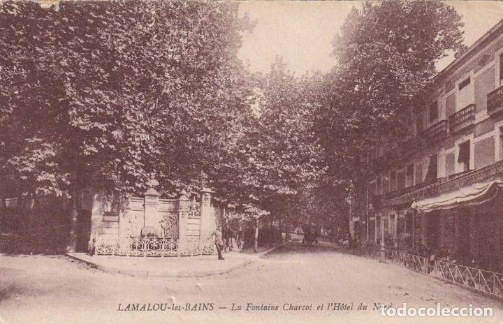 Postales: Lamalou-les-Bains - La Fontaine Charcot et l' H&ocirc;tel du Nord