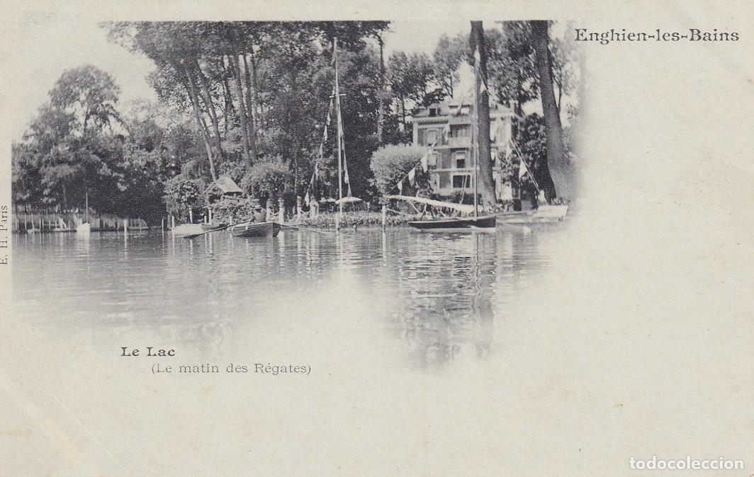 Postales: Enghien-les-Bains - Le Lac ( Le matin des r&eacute;gates ) / Reverso sin dividir