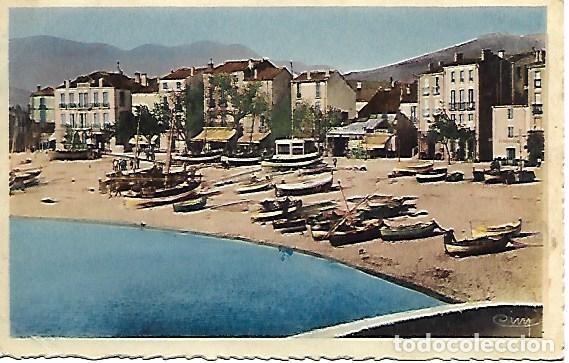 Postales: BANYULS-SUR-MER (Pyr.-Or.) - UN COIN DE PLAGE VU DU BOULEVARD LASSUS - CIRCULADA 1949