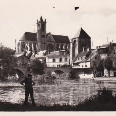 Postales: 1931 MORET (SEINE-ET-MARNE) - LA VILLE VUE DE LA RIVE DROITE DU LOING / MAT.: VENEUX LES SABLONS .... Lote 365948431