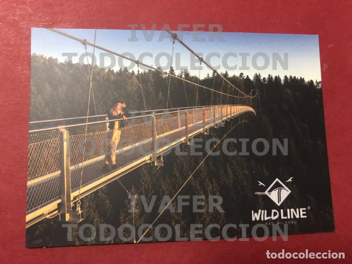 Postales: POSTAL PUENTE COLGANTE WILDLINE EN SELVA NEGRA, ALEMANIA, BAD WILDBAD, MEDIDAS PUENTE EN REVERSO