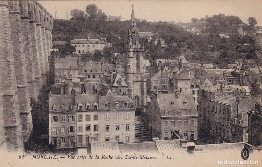 Postais: 51 Morlaix - Vue prise de la Roche vers Sainte-M&eacute;laine / Ll.
