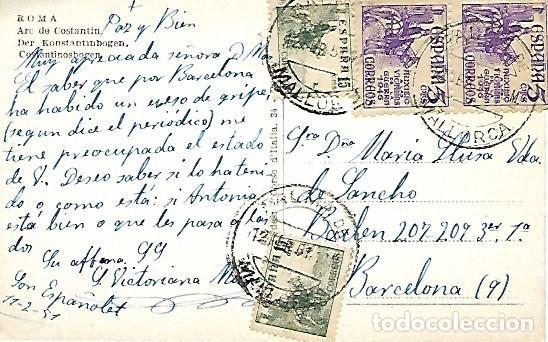 Postales: ROMA - ARC DE CONSTANTIN - CIRCULADA 1951 - Foto 2