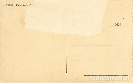 Postales: FIRENZE - CASA DEGLI - SIN CIRCULAR - Foto 2