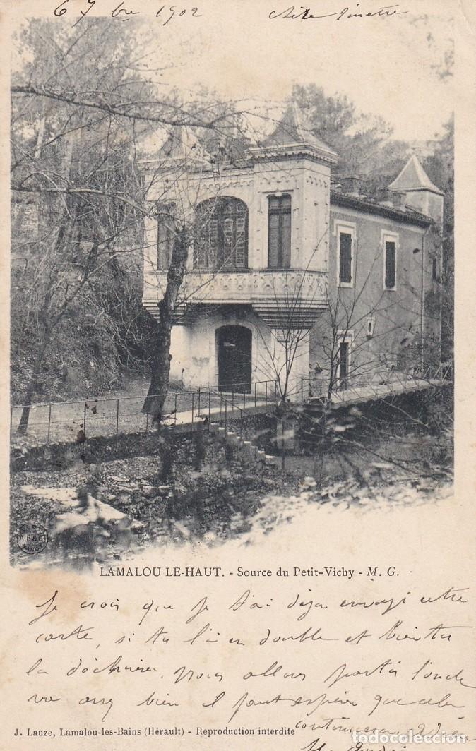 Postales: Lamalou le-Haut - Source du Petit-Vichy / M.G. / Reverso sin dividir