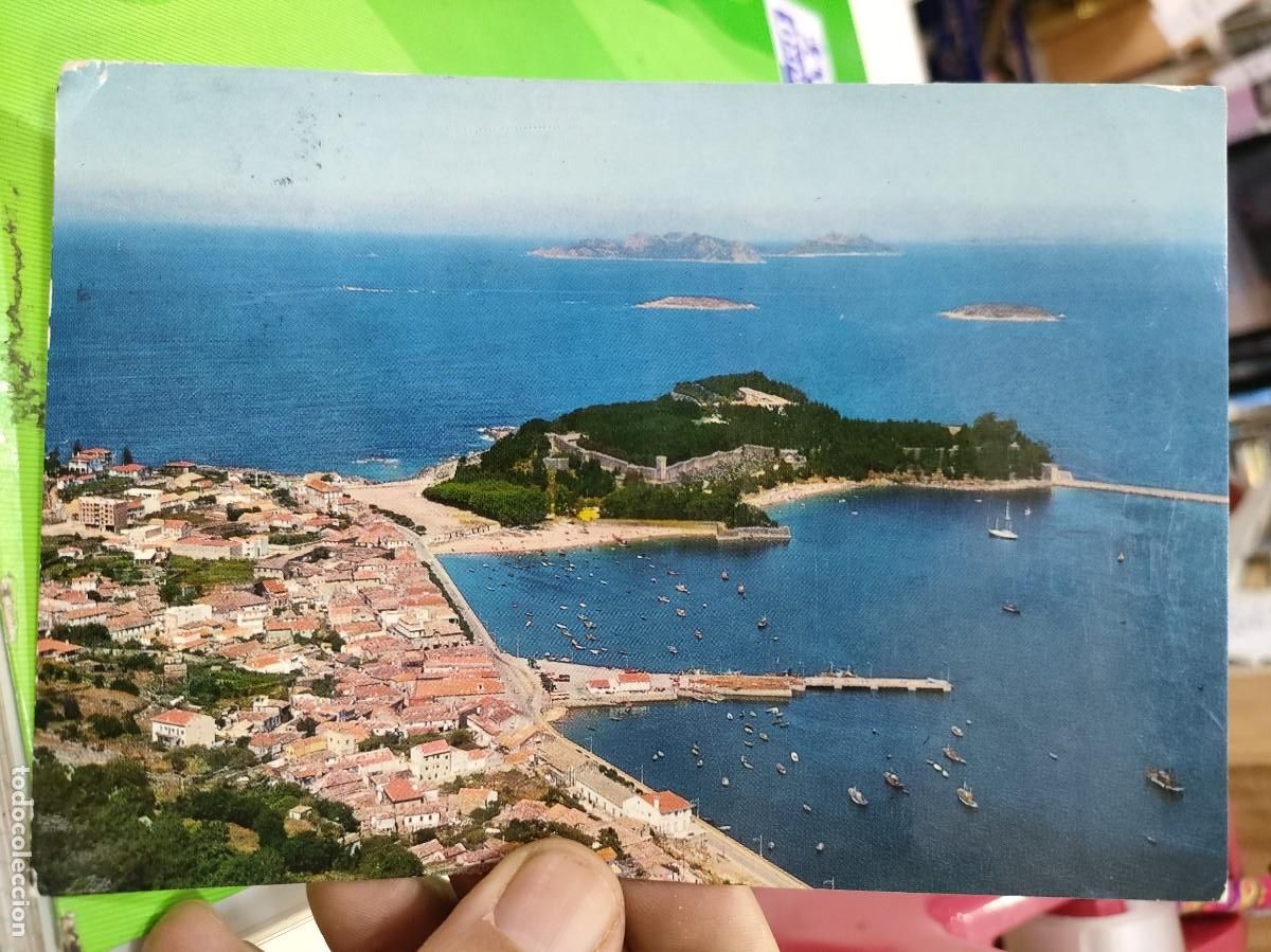 Postcards: Postal BAYONA Vista A&eacute;rea N 596 ALARDE 1974 Escrita y Sellada esquinas pel&iacute;n tocadas