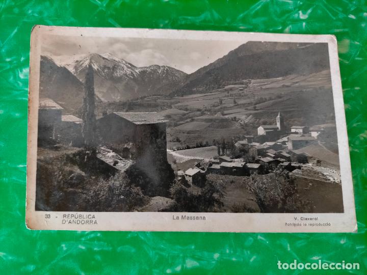 Cartoline: REP&Uacute;BLICA D'ANDORRA LA MASSANA CLAVEROL FOTOGRAF&Iacute;A BLANCO NEGRO TARJETA POSTAL ANTIGUA