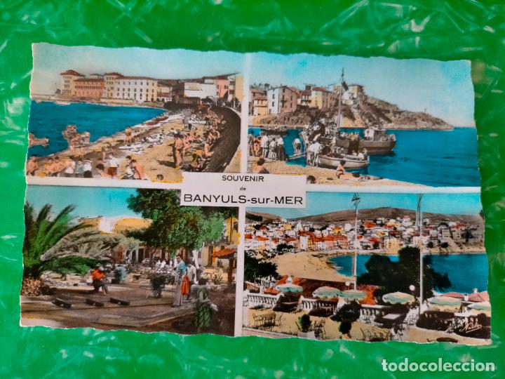 Postales: SOUVENIR DE BANYULS-SUR-MER PYREN&Eacute;ES-ORIENTALES VUE FOTOGRAF&Iacute;A COLOR TARJETA POSTAL ANTIGUA