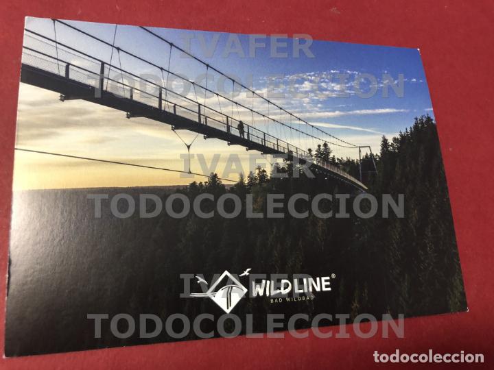 Postales: POSTAL PUENTE COLGANTE WILDLINE EN SELVA NEGRA, ALEMANIA, BAD WILDBAD, MEDIDAS PUENTE EN REVERSO