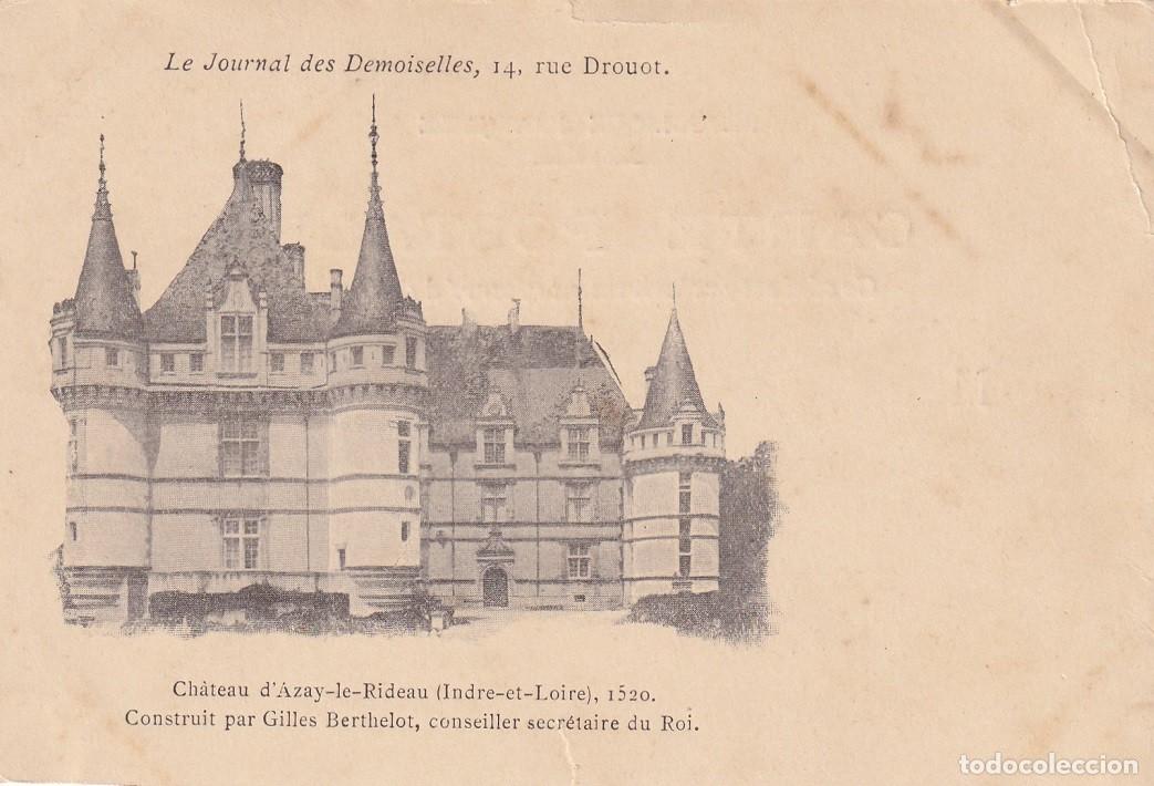 Postales: Ch&acirc;teau d' Azay-le-Rideau (Indre-et-Loire), 1520 - Construit par Gilles Bert.../ Reverso sin dividir